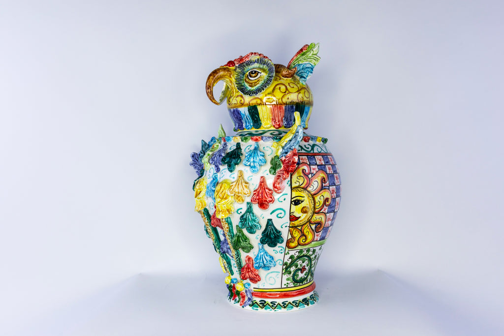 Civetta in ceramica di Caltagirone