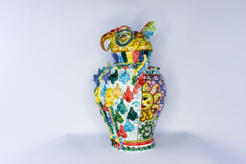 Civetta in ceramica di Caltagirone
