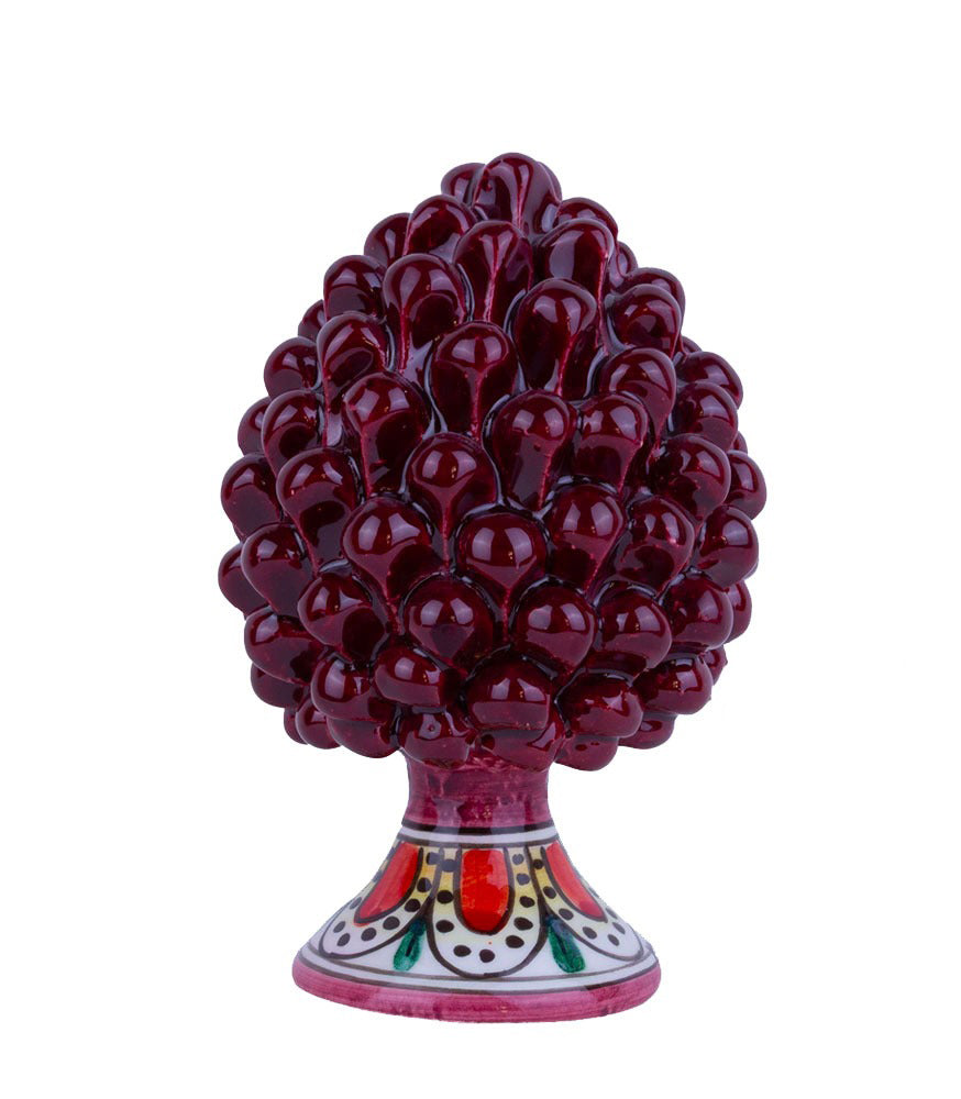 Pigna Siciliana H 15 cm Bordeaux – Ceramica di Caltagirone